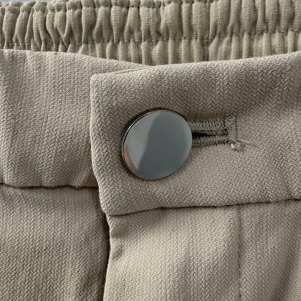Lululemon Men Beige Stretch Woven Tapered Performance Pants